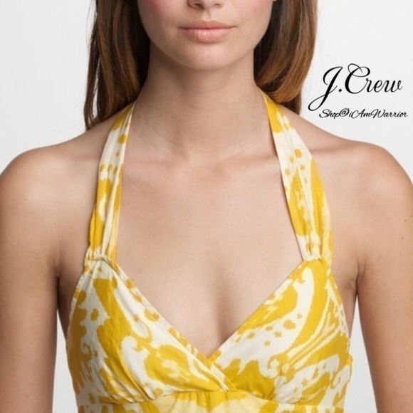J.Crew maize ikat halter cotton/silk maxi dress *shop@iamwarrior - Picture 3 of 10